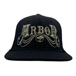 arbor Men's Premium Wool Blend Flat Bill Fitted Style Baseball Cap Black, S/M